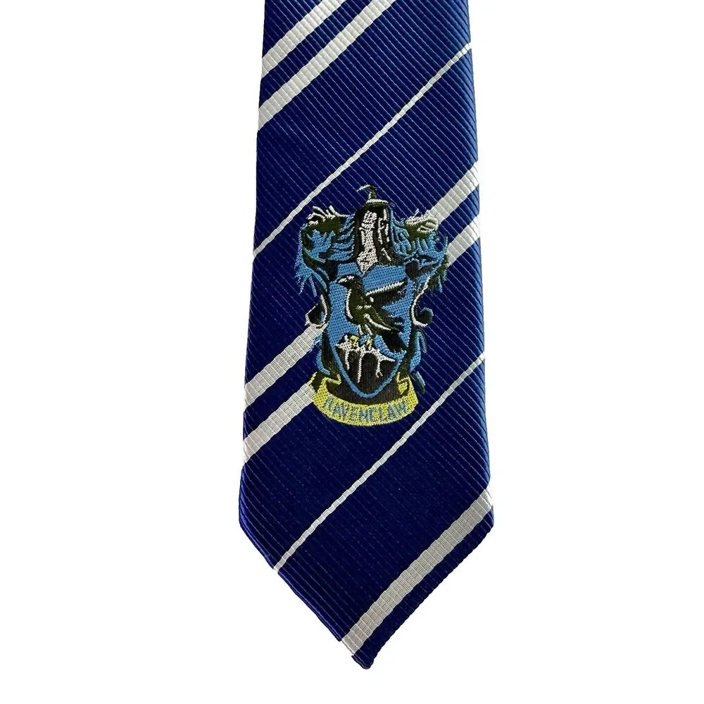 HARRY POTTER - RAVENCLAW Men's Tie - Blue White Striped w/Crest 58